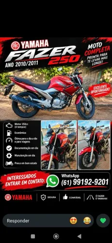 Fazer 250 2010/11 vermelha