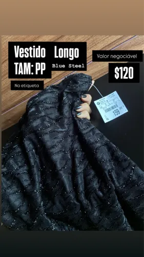 Vestido longo BLUE STEEL brilhoso (Na etiqueta) TAM:PP