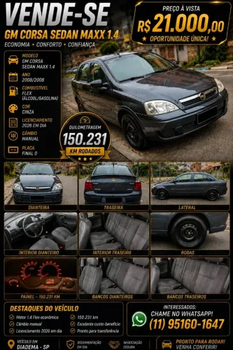 Chevrolet Corsa Sed. Maxx 1.4 8V Econoflex 4P 2008