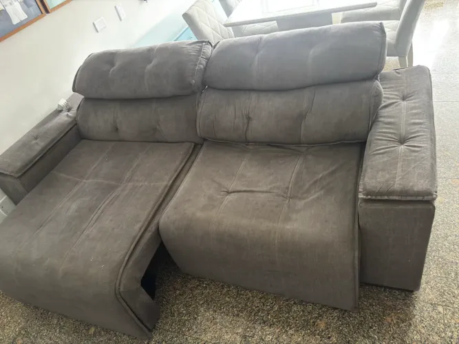 Sofá retrátil 4 lugares reclinável 