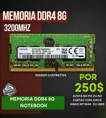 MEMORIA RAM DDR4 8GB 3200MHz Notebook