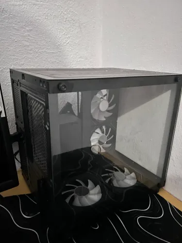 Gabinete Gamer Hayom Aquário Com 4 Cooler Fan Led Rgb Preto