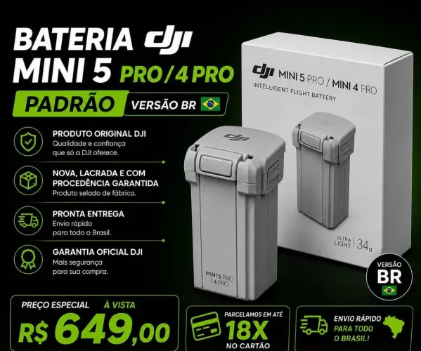 Bateria Padrao (DJI MINI 5 PRO/4PRO) Novas/ Pronta Entrega em até 18 vezes 