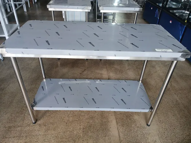 Mesa Inox 130x60 Com Paneleiro Reforçado