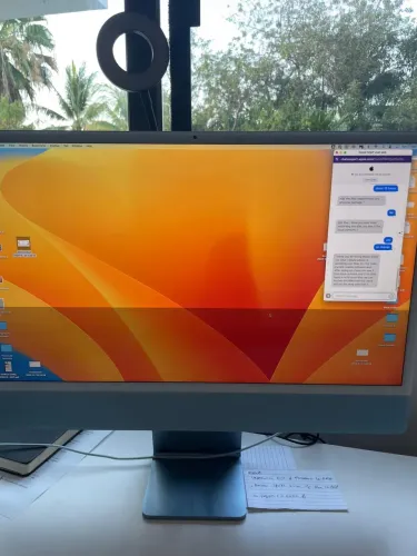 iMac M1 2021 8gb 256gb azul leia