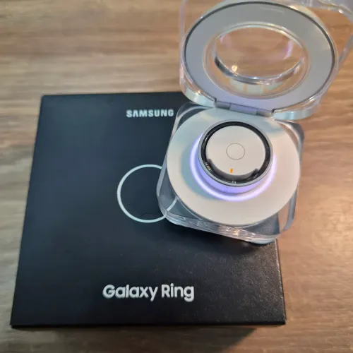 Samsung Galaxy Ring, tamanho 11, cor titânio prata, seminovo, c/ caixa, acessórios e NF.