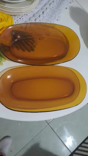 Conj Travessa Oval Ãmbar Duralex 