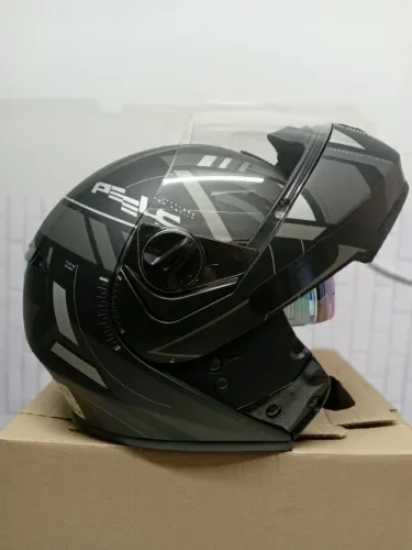 Capacete de Moto Escamoteavel Peels Dynamic Preto Fosco e Grafite Tamanho 64