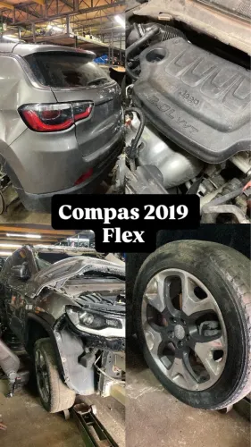 Sucata Jeep Compass Flex! Motor caixa câmbio porta tampa roda
