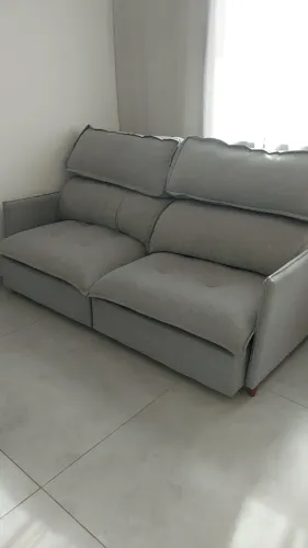 Sofá grande retrátil 2 e 3 lugares cinza
