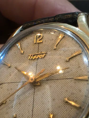 Relógio Tissot suíço 1954 original aço com aro de ouro 18k maciço calibre 27 todo assinado