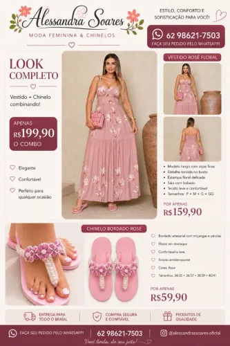 Vestido mais chinelos personalizadas 