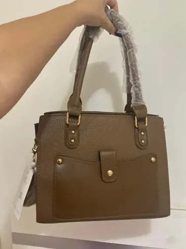 Bolsa bege/marrom nova tamanho médio
