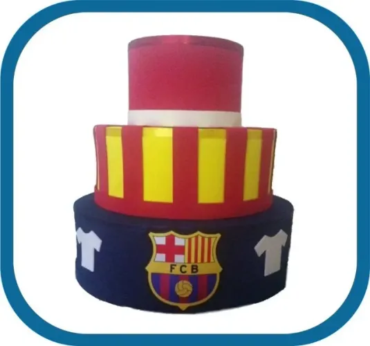 Bolo Cenográfico e Painel Tema Barcelona Futebol