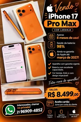 iPhone 17 Pro Max 7 meses de uso
