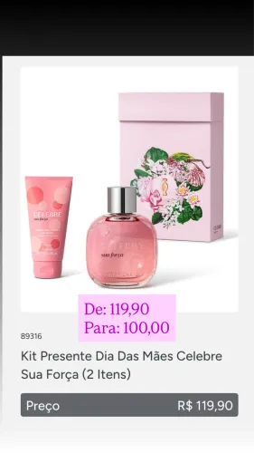 Kit o Boticário dia das mães celebre 