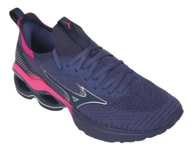Tênis Mizuno Wave Invictus 3 - Marinho+pink Tamanho 38 (Usado)