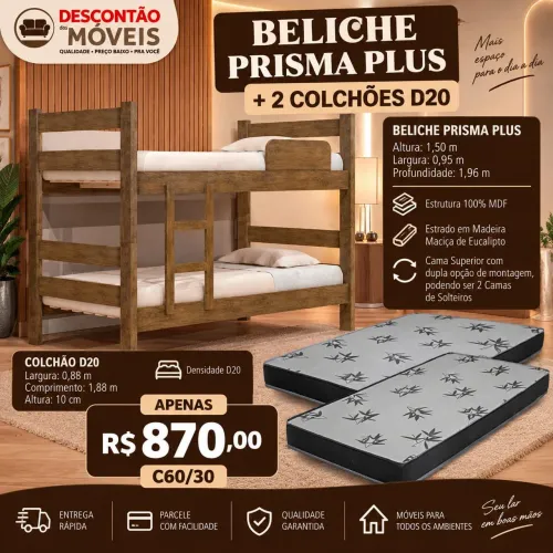 Beliche + 2 colchões D20