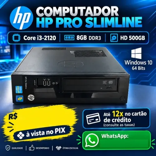 Computador cpu Hp Pro Slimline core i3 2120 8gb hd 500