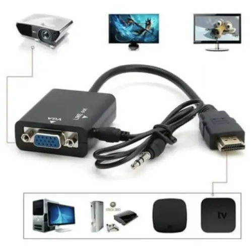 Conversor de HDMI para VGA com Saída de Áudio AUX