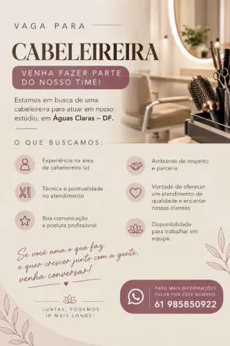 Oportunidade para você que trabalha na área da beleza
