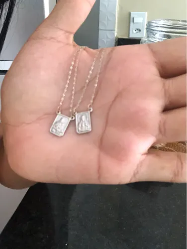 Escapulário de ouro banhado em ródio