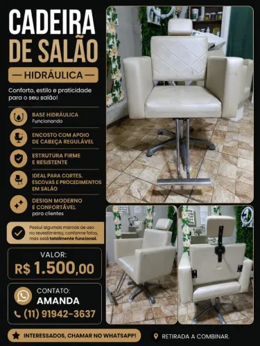 Cadeira para salão de beleza