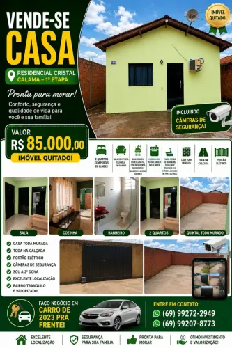 Vende-se casa -Residencial Cristal da Calama