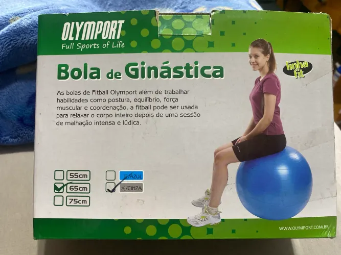 Bola de ginástica e pilates 65cm Cinza