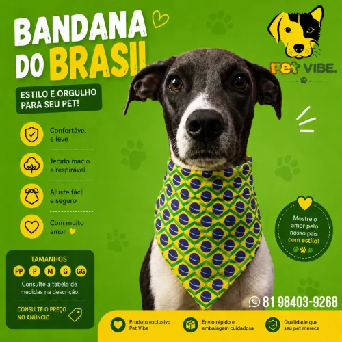 Bandana Brasil - copa do mundo pet