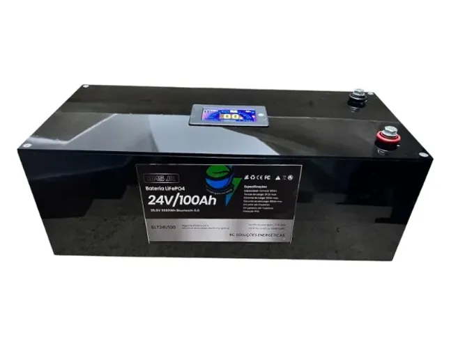 Bateria 24V 100ah BMS JK COM APLICATIVO E BALANCEAMENTO ATIVO E INTERFACE DIGITAL 