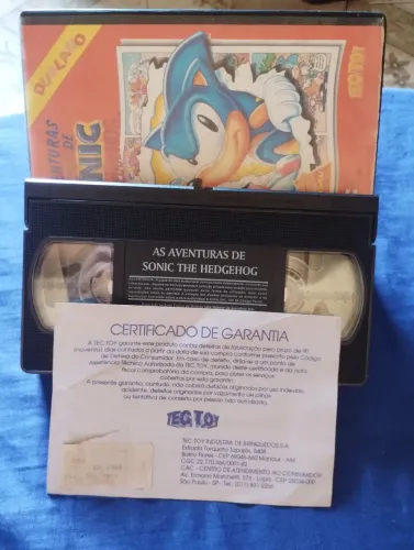 Fita vhs Sonic,TEC TOY anos 90 item de colecionador.