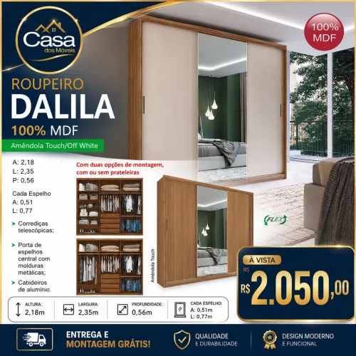 Roupeiro Dalila 100% MDF