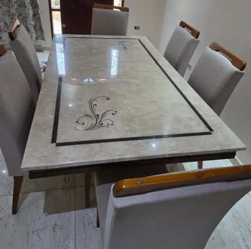 Mesa de Jantar Travertino Romano