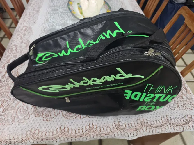 Raqueteira Quicksand Torneo Preto/Verde (Excelente Estado!)