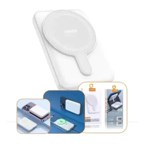 Mini Carregador Portátil Indução 5000 Mah Kaidi Kd 8885 Cor Branco