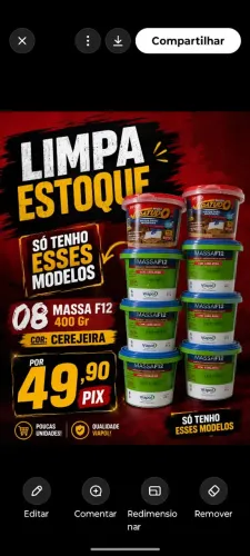 MASSA F12 COR CEREJEIRA 08 UNIDADE POR 49.90 PROMOÇÃO BAIRRO CIDADE NOVA BH