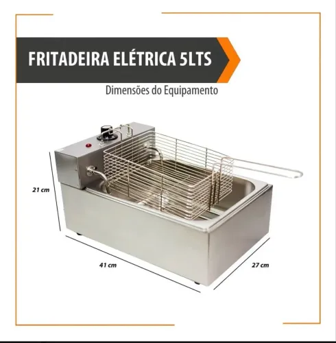 Fritadeira industrial elétrica Fast Máquinas FES-5 5L prateada