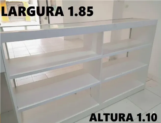 BALCAO MDF COM VIDRO + BALCAO MDF COM CAIXA