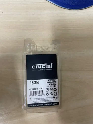 Memória RAM Notebook DDR4 16GB 3200MHz CL22 - Nova, Sem Uso