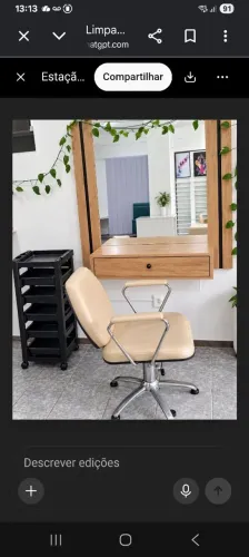 Vendo lavatório/bancada com espelho/carrinho auxiliar e cadeira de cabeleireira 