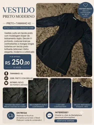 Vestido preto moderno 