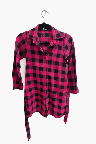 CHEMISE INFANTIL XADREZ ROSA TAMANHO 10-12 R$ 40,00