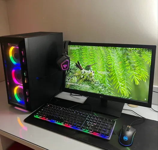 PC Gamer Completo Ryzen 5 5600G + Monitor LG 23pol + Kit Gamer | Excelente Estado