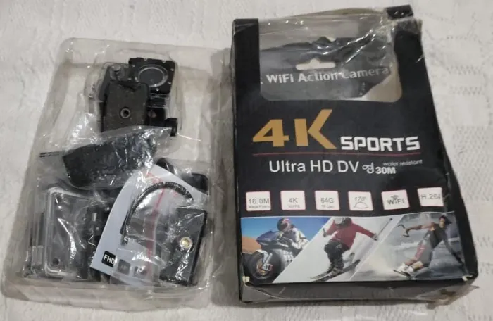 Camera Go pro 4k 30fps capacete 370° a prova d'água com vários acessórios