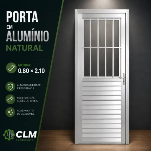 Porta de Alumínio C/Janela Natural: 580,00 avista