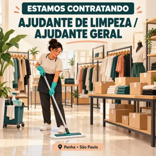 ? VAGA | AJUDANTE DE LIMPEZA / AJUDANTE GERAL