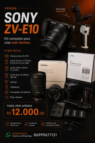 Vendo Zve10 com lentes