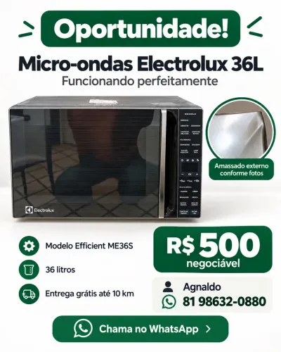 Micro-ondas Electrolux Efficient 36L - R$ 500 negociável