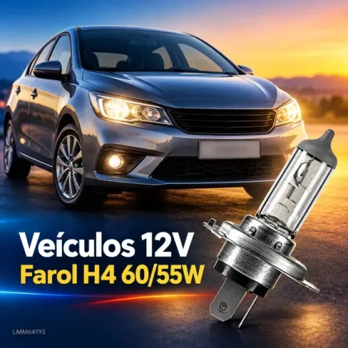 Lâmpada H4 12V 60/55W Farol Alto e Baixo Magneti Marelli LMM64193 - Nova